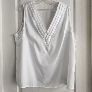 Overlayed Fabric V-Neck Blouse Top